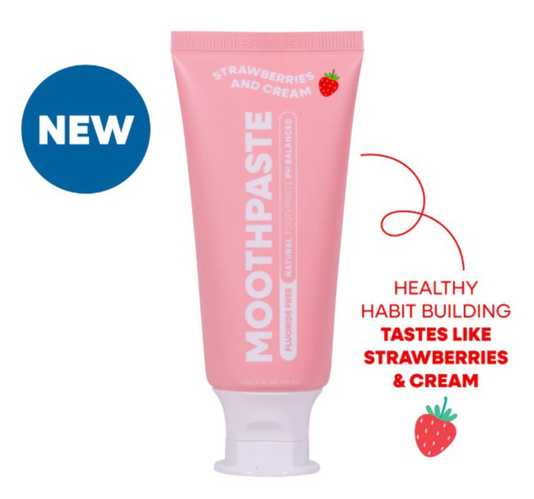 Moogoo Kids Moothpaste Strawberries & Cream 50g (Fluoride free) image 0